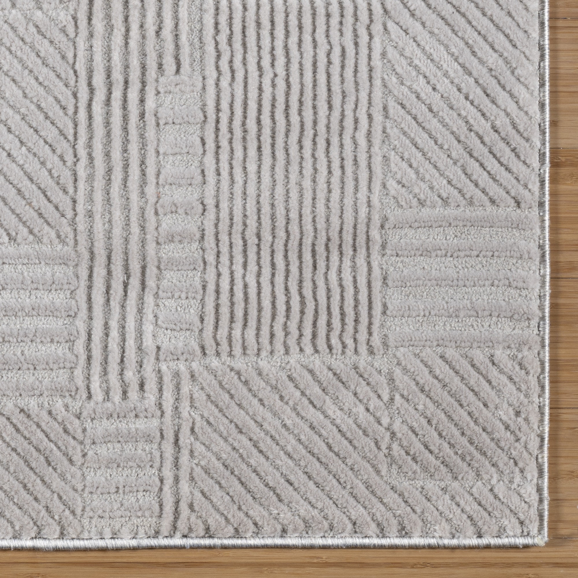 Arlo Dearra Modern Geometric Silver Area Rug, 6x9