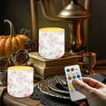 thumbnail image 2 of Kuiaobaty Rose Pink Pattern Flameless LED Battery Candles with 18-Key Remote Timer Function Electric Fake Plastic Pillar Candles for Tabletop Coastal Home Decor, Pack of 4, 2 of 7