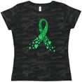 thumbnail image 3 of Inktastic Cerebral Palsy Awareness- Green Ribbon Made of Hearts Women's T-Shirt, 3 of 5