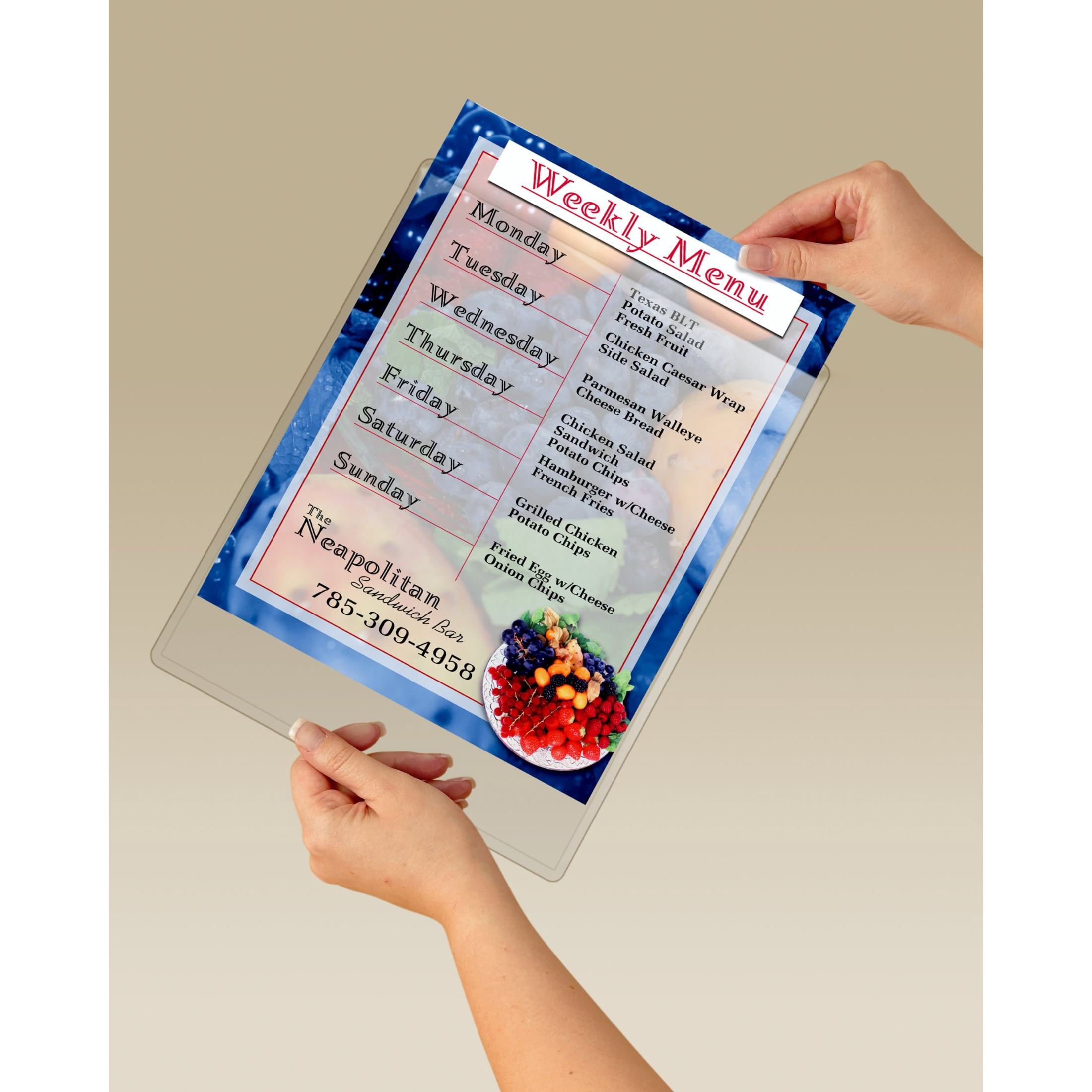 (2 pack) Scotch Display Pockets , 8.5" x 11", 1 pocket, 2 sets of Command Picture Hanging Strips