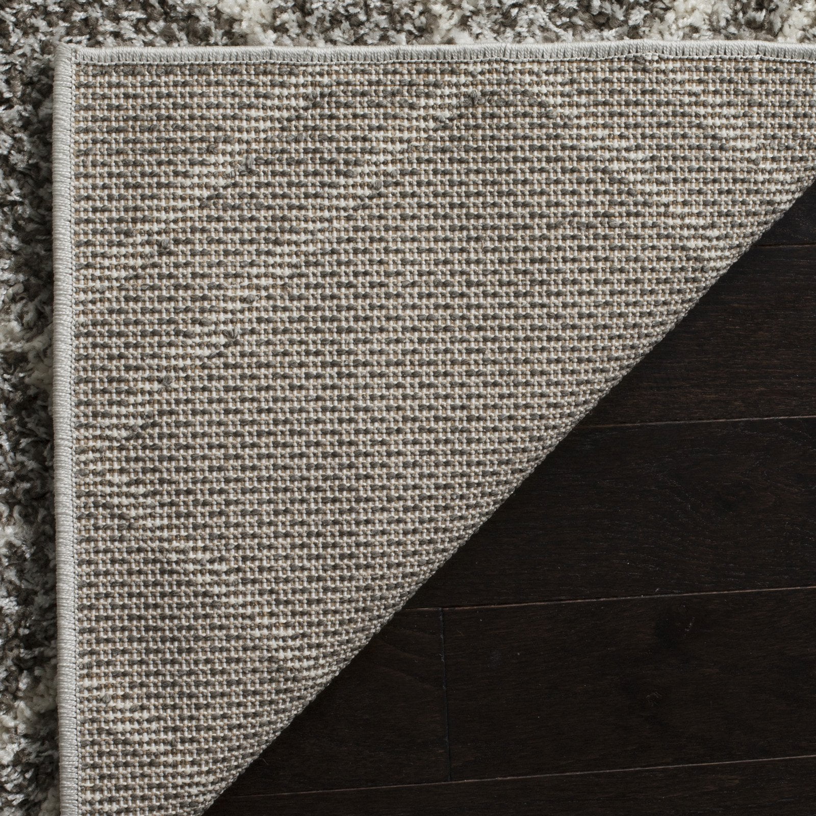 SAFAVIEH Arizona Teagan Geometric Striped Shag Area Rug, Ivory/Beige, 9' x 12'