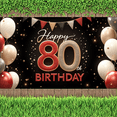 thumbnail image 3 of Decorative Glitter 80th Celebration Banner for Milestone Anniversary Indoor Party, 3 of 8