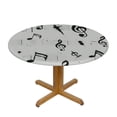thumbnail image 3 of PIKWEEK  Music Note Fitted Round Tablecloth with Elastic Edge Waterproof Table Cover Music Table Cloths Modern Tables Decoration for Dining Table,Picnic,Party, 3 of 7