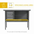 thumbnail image 3 of PawHut Rabbit Hutch Elevated with Tray, Openable Roof, Indoor/Outdoor, Gray, 3 of 9
