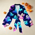 thumbnail image 6 of Gamivast Tie Front Cardigan for Women Halloween Long Lantern Sleeve Cropped Bolero Shrugs Print Lightweight Dress Cover Up Tops for Fall Party Casual Outerwear, 6 of 6