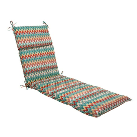 72.5" Moroccan Red & Turquoise Outdoor Patio Chaise Lounge Cushion
