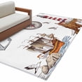 thumbnail image 2 of Area Rug 48×72in, Oceans Lighthouses Boat Anchors Floor Carpet Living Room Rug, Compass Seagulls Non-Slip Welcome Mat Indoor Rugs for Bedroom Dining Room, 2 of 9