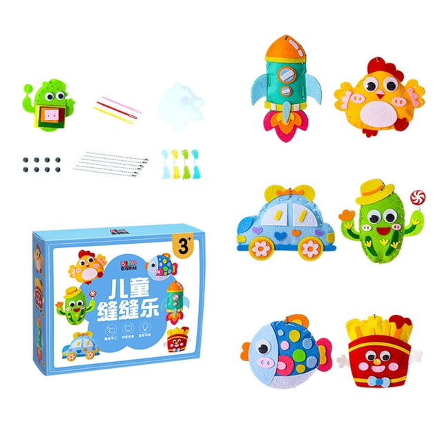 XFGOU Toys and Hobbies DIY Doll Sewing Toys Children's DIY Sewing Fun Beginner Sewing Kit For Kids Handmade Creative Material Package For Beginner Kids Sewing 812 Art & Crafts Kit