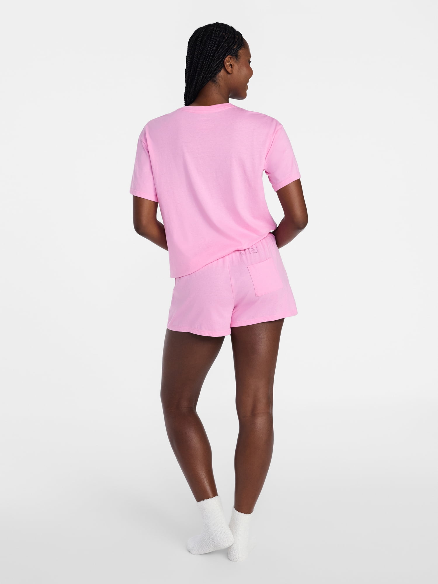 Joyspun Women's Short Sleeve Top and Shorts Pajama Set, 2-Piece, Sizes XS-3X
