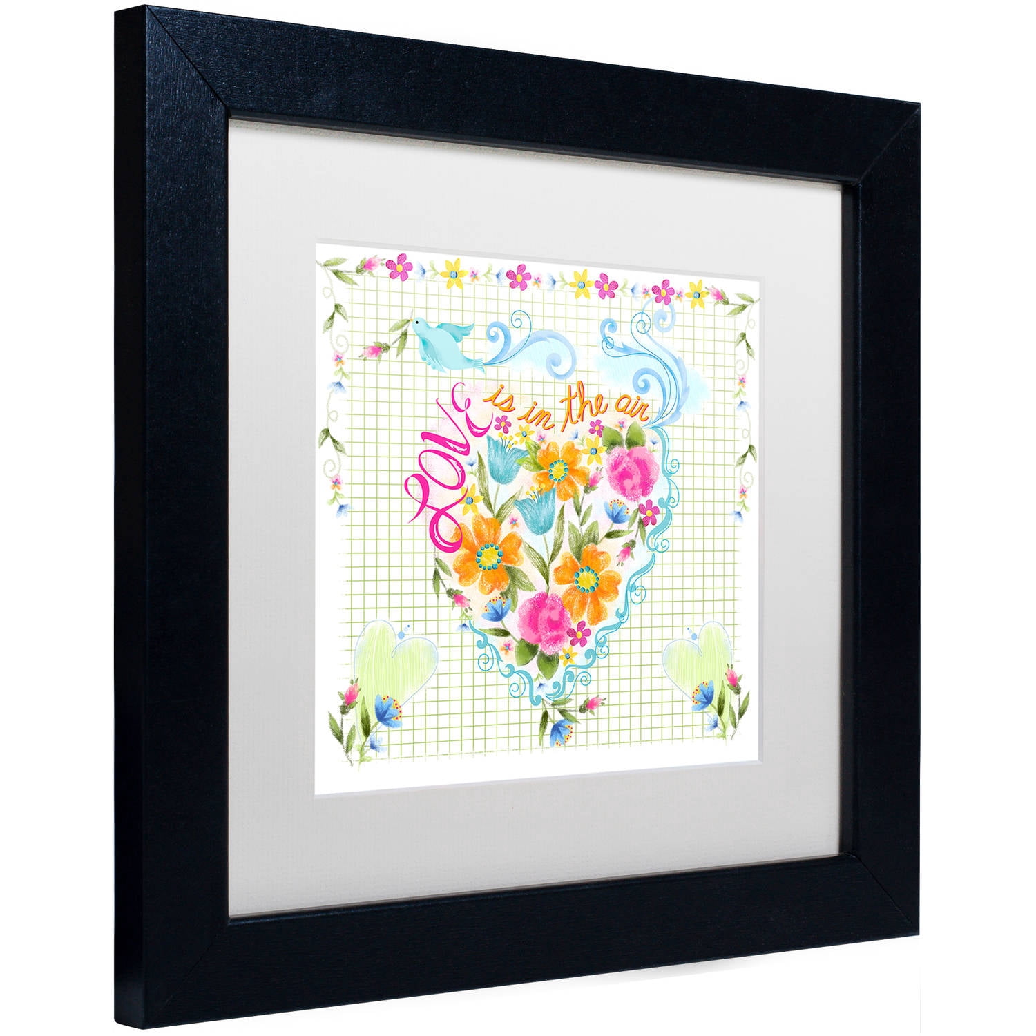 Trademark Fine Art "Love Heart" Canvas Art by Lisa Powell Braun, White Matte, Black Frame