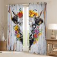thumbnail image 2 of Manfei Floral Highland Cow Curtains Pack of 2 (42x84 Each) for Boys Girls,Farmhouse Animal Curtains Blackout,Vintage Aesthetics Bedroom Curtains,Luxury Bedroom Decor, 2 of 6