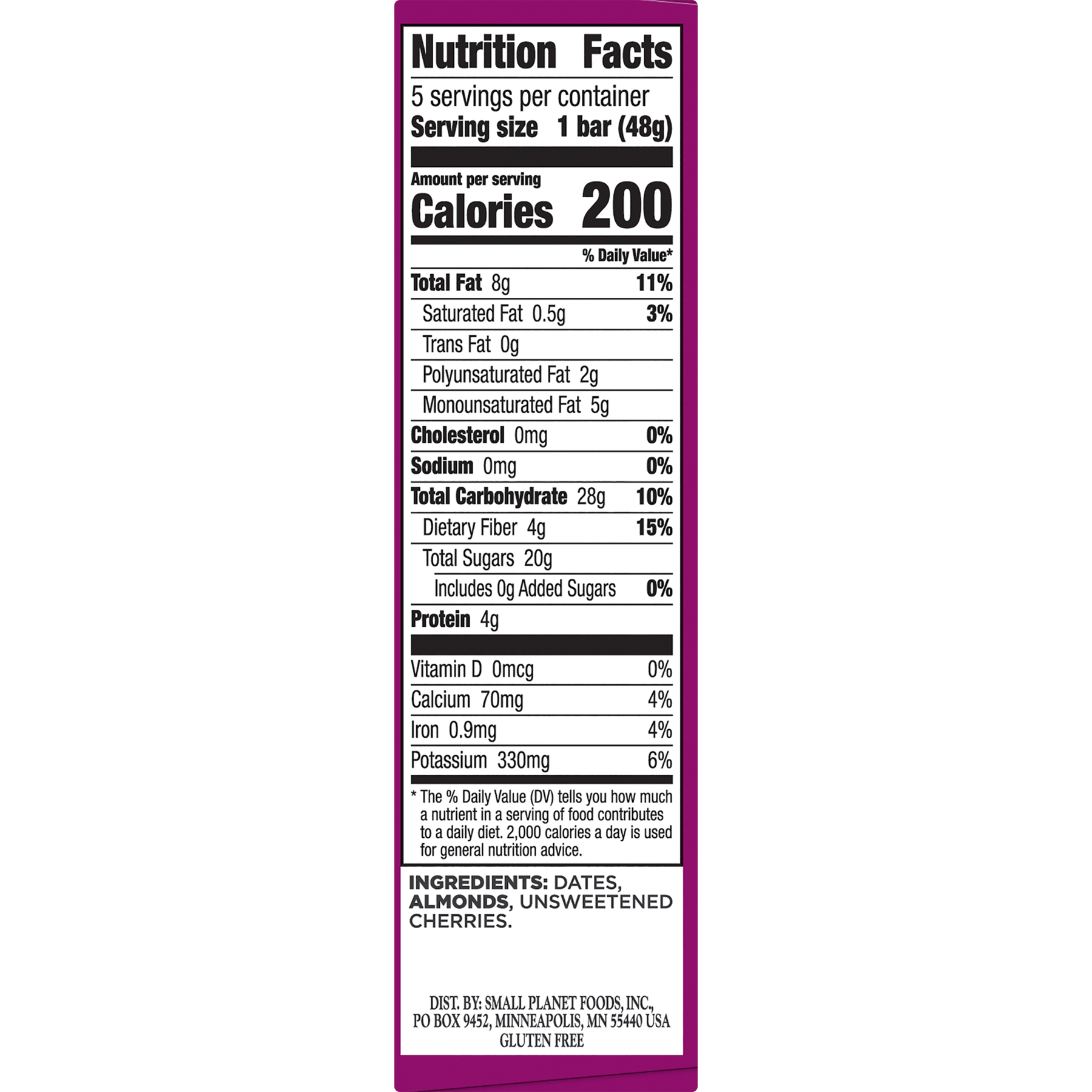Larabar Cherry Pie Nutritional Information Blog Dandk