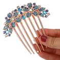 thumbnail image 5 of Unique Bargains Women Rhinestone Inlaid Flower Hair Comb Hairpin Hair Accessory Rhinestone Head Pieces Blue, 5 of 7