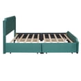 thumbnail image 6 of uhomepro Storage Upholstered Platform Bed Queen Size with Nail Trim Headboard, 4 Storage Drawers, Wood Slats Support, Mattress Foundation No Box Spring Required, Green, 6 of 12