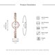 thumbnail image 3 of Reloj de pulsera de cuarzo informal con correa de aleación de moda y esfera redonda para mujer (oro rosa blanco), 3 of 6