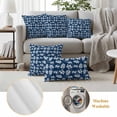thumbnail image 6 of Blue Leaves Outdoor Waterproof Pillow Covers, Farmhouse Pastoral Spring Leaf Branch Decorative Square Throw Pillowcase Sofa Cushion Sham for Patio/Couch/Chair, 24"x24" 2 Pack, 6 of 8
