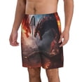 thumbnail image 2 of Rocae Fire Sky Dragon for Men's Beach Shorts Casual Elastic Waist Drawstring Summer Beach Shorts,S-3XL-3X-Large, 2 of 6
