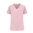 thumbnail image 3 of Cute Scrubs for Women Set, Polyester Anti-Wrinkle Hospital Shift Clothes Nursing Uniforms 2025 Lightweight Quick-Dry High-Waisted Medical Work Pants Christmas New Year Gifts Pink M, 3 of 4
