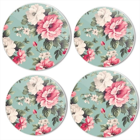 

Bahomeck Electric Stove Burner Covers Set Of 4 Vintage Floral Pattern With Pastel Pink Metal Gas Stove Burner Covers Protecting Gas Stoves 8 Inch And 10 Inch