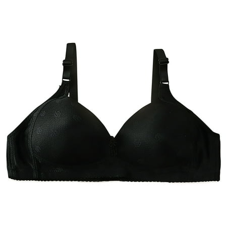 SMihono Deals Women s Full Coverage Push Up Bras Everyday Basic Comfort Lightly Padded Bra No Underwire Plunge Lift Up T-Shirt Bra Black 38