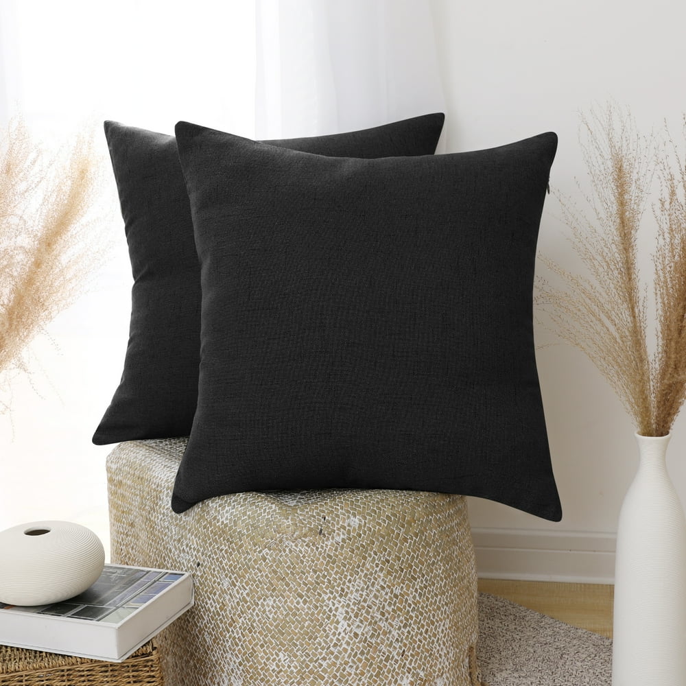 Deconovo Throw Pillow Cover Burlap Cushion Cover Faux Linen Decorative