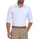thumbnail image 4 of Camisas de vestir de rayas INSPIRE CHIC para hombres, de manga larga, con botones, talla XL, color blanco, 4 of 5