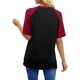 thumbnail image 3 of Camisetas de manga corta de verano para las mujeres Moda casual de manga de Raglan Color bloqueado Top, blusa de manga corta de las mujeres para la primavera, 3 of 8