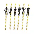 thumbnail image 1 of Pajitas de papel desechables para fiestas individuales, decoraciones para tartas de postre, músculos deportivos y fitness, pajitas de estilo masculino, 1 of 5