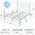 thumbnail image 6 of EnHomee Full Size Bed Frame Metal with Victorian Vintage Headboard & Footboard Metal Platform Bed Frame Full Heavy Duty Metal Bed Frame with LED Lights & Storage, Noise Free, White, 6 of 8