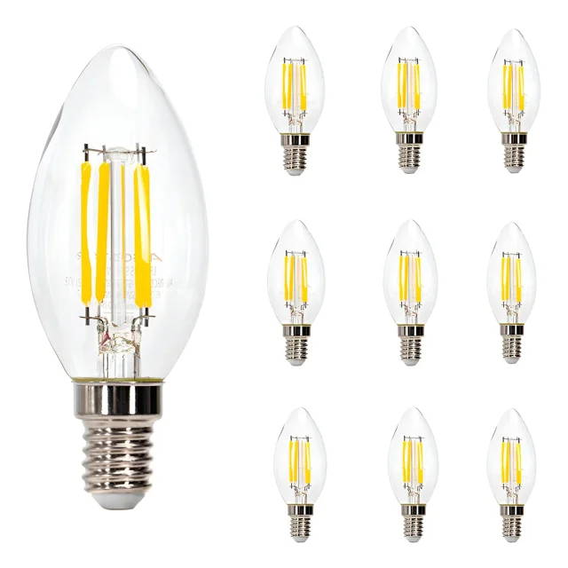 Lampara Foco Vintage Led Ahorrador C35 6w 10pcs Luz Cálida Blanco Cálido