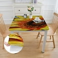 thumbnail image 2 of nygtbtfer Rectangle Tablecloth Farm Flower Table Cloths Spill Proof Wrinkle Table Cloth for Kitchen Dining Decoration Holiday Parties with Vintage Wood Grain 46*46, 2 of 8