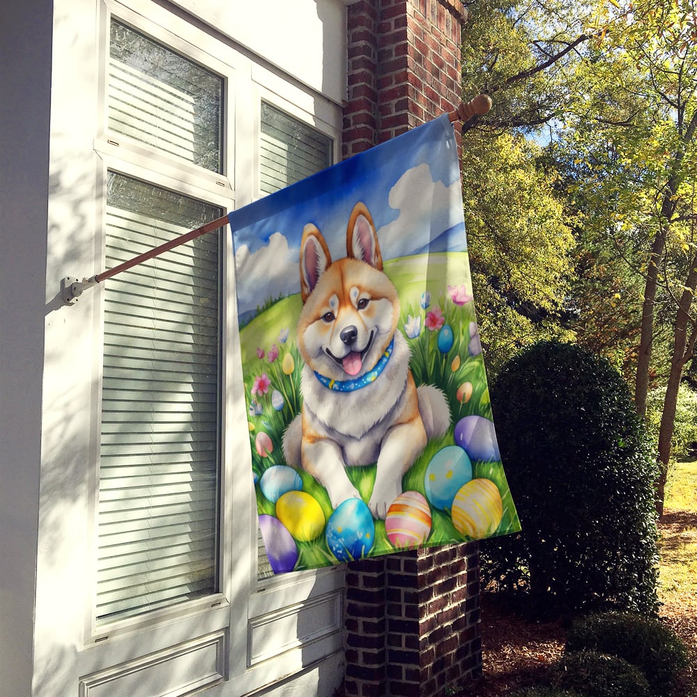 Akita Easter Egg Hunt House Flag 28 in x 40 in