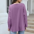 thumbnail image 7 of XUNKUSGA Tops for Women Trendy Plus Size V Neck Shirts for Women Casual Long Sleeve Loose Fit Tops for Women Trendy Solid Color Cozy Tunic S-2XL, 7 of 7