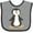 Heather and Black, variant on Inktastic Cute Baby Penguin Boys or Girls Baby Bib