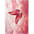 thumbnail image 2 of Pink Butterfly Rectangle Tablecloth Waterproof Polyester Table Clothative Stain Resistant & Wrinkle Resistant Washable Table Cover for Dining Table/Party/Camping 60x120 Inch Decor Gift, 2 of 7