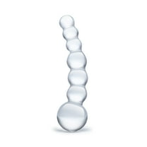 Glas Curved 5" Glass Beaded Dildo, Clear
