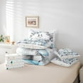 thumbnail image 6 of Manfei Winter Blue Snowman Bedding Comforter Set 7-Piece, Merry Christmas King Bedding Sets, Western Festival Holiday Reversible Bed Sheets, Super Cozy Room Decor, 6 of 8