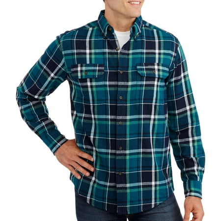 Faded Glory Men's Long Sleeve 2 Pocket Flannel Shirt - Walmart.com