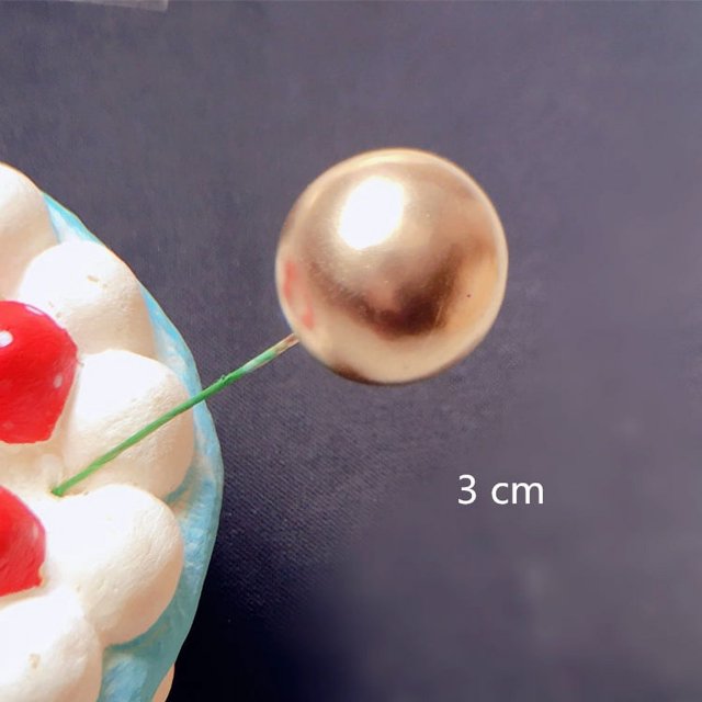Tarjeta de decoración para tarta con bola dorada y bola plateada, tarjeta con bandera, tarjeta rica para suministros de fiesta, tarjeta rica en complementos