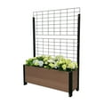 thumbnail image 4 of Trough Planter Box Raised Garden Bed w/ Trellis Wood Texture Brown & Black, 4 of 5