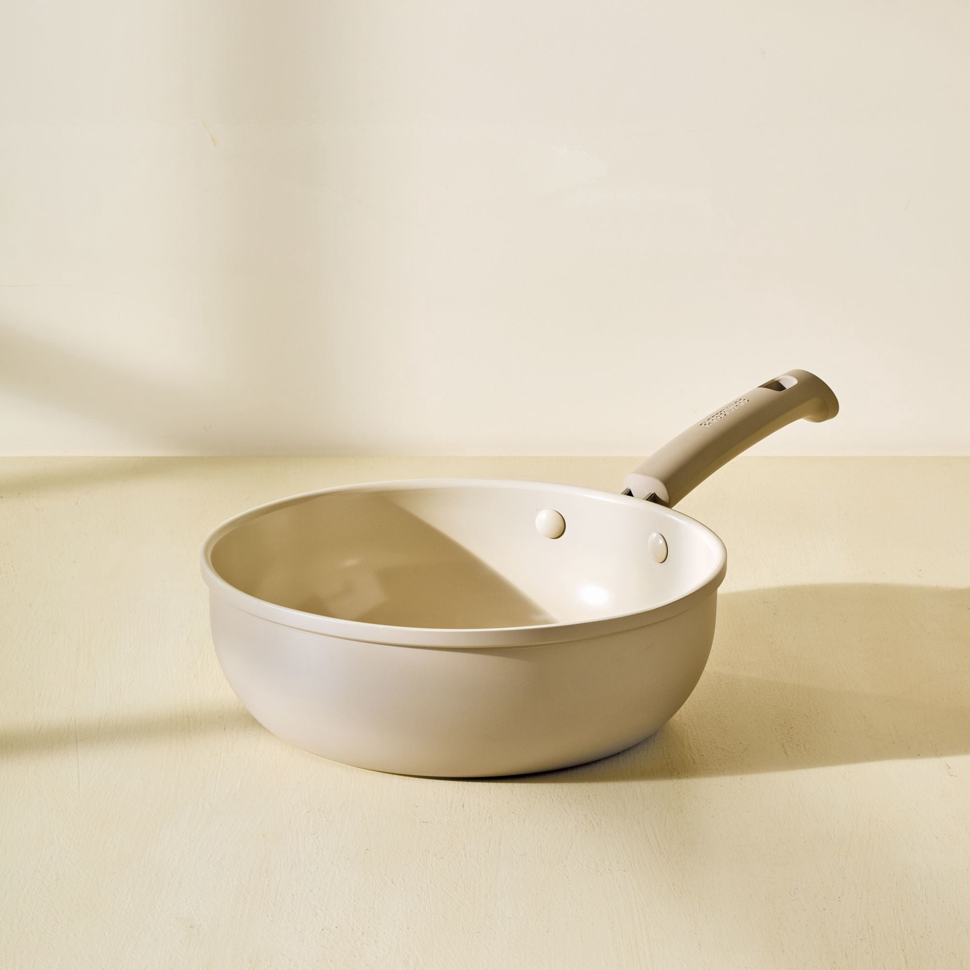 Farberware TrueCook Ceramic Plus Induction Chef's Pan, 3.5-Quart, Taupe