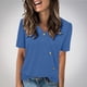 thumbnail image 2 of Tops de Color Sólido para las Mujeres, Botón de Cuello en V de Manga Corta, Top de Moda Casual para las Mujeres, 2 of 9