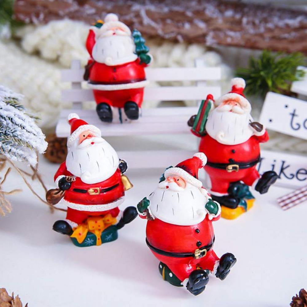 Exquisite Cute Santa Clause Resin Craft Christmas Ornaments Miniature Figurine 