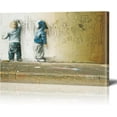 thumbnail image 1 of Banksy Canvas Wall Art Two Kids Street Graffiti Large Canvas Prints for Living Room Bedroom Home Decorations Modern Stretched Framed Artwork 16x12 inch / 40x30 cm, 1 of 6