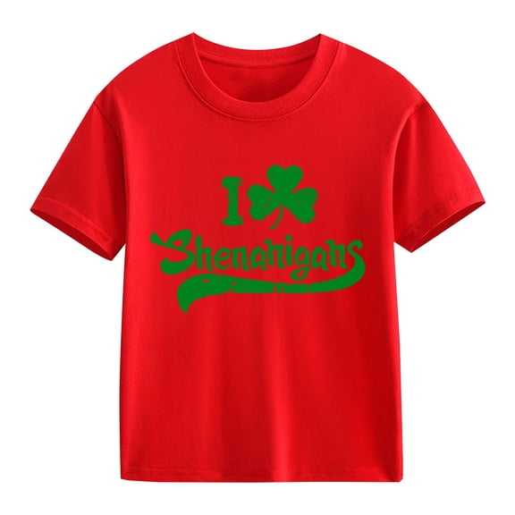 Ruyang Toddler Girls Cotton Summer T-Shirts Cute Shamrock Printed St Patricks Day Shirt Teens Kids Short Sleeve Crewneck Tees Tops