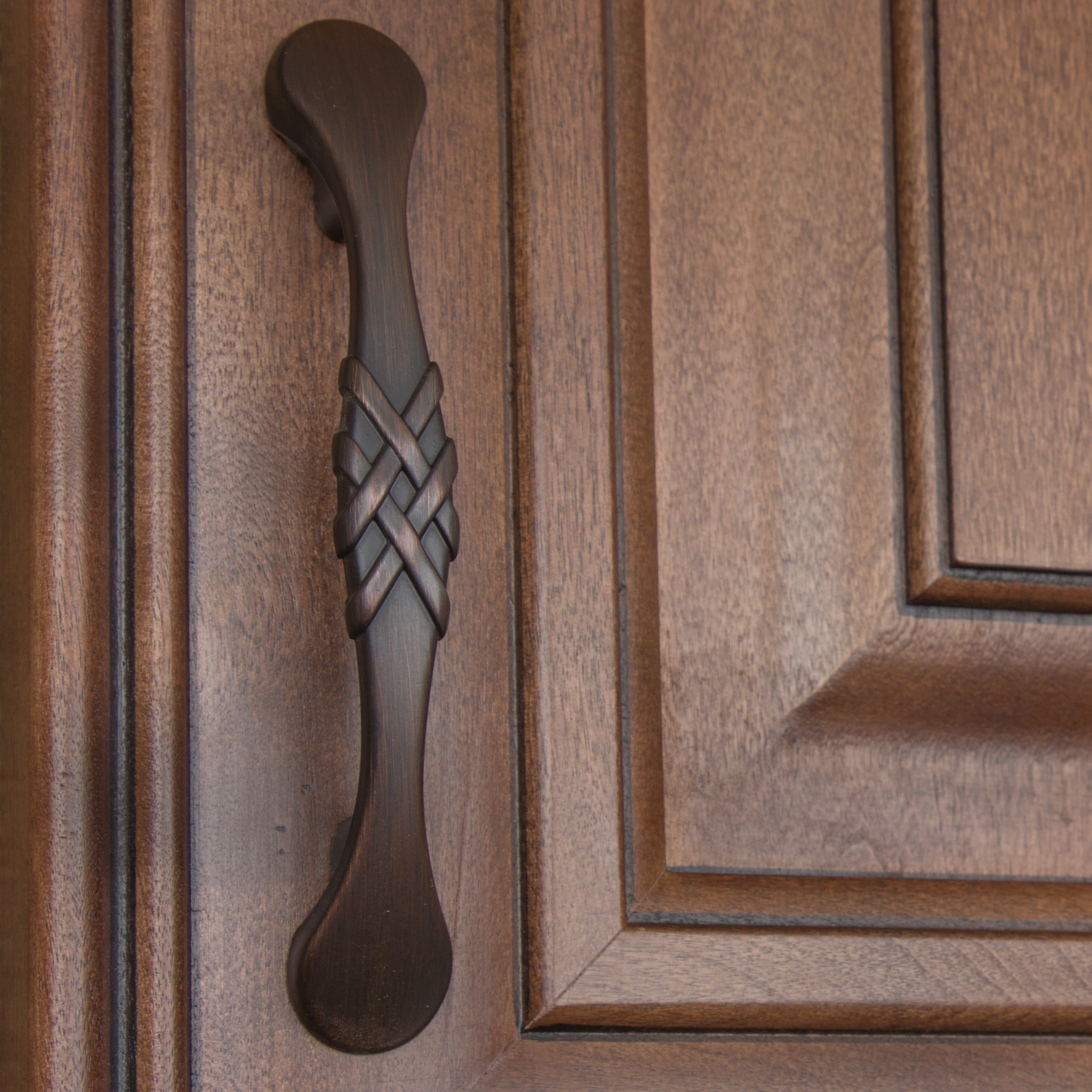 GlideRite 3 in. Center Classic Braided Cabinet Hardware Pull Handles, Oil Rubbed Bronze, Pack of 5