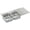 2 Faucet Holes, variant on Elkay Lustertone Stainless Steel 48" x 22" x 7-5/8", Equal Double Bowl Top Mount Sink with Drainboar
