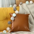 thumbnail image 5 of Set of 2 Brown Geometric and Solid Throw Pillows, 5 of 5