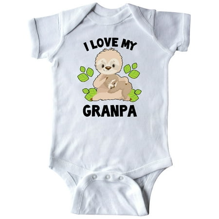 

Inktastic Cute Sloth I Love My Granpa with Green Leaves Gift Baby Boy or Baby Girl Bodysuit