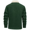 thumbnail image 4 of Olyvenn Fashion Men's Corduroy Jacket Sherpa Lined Fleece Trucker Jackets Cotton Turn-down Collar Jacket Warm Winter Coat Green 4, 4 of 4